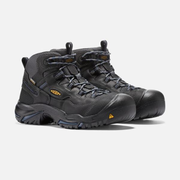 Keen | Men's Braddock Waterproof Mid (Soft Toe)- Raven/Estate Blue