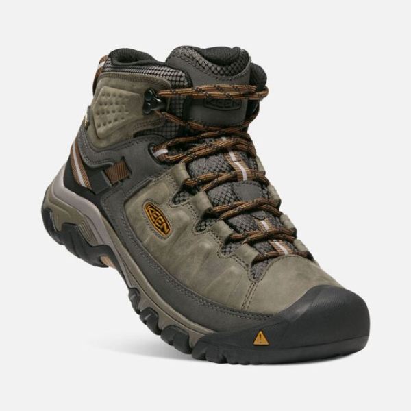 Keen | Men's Targhee III Waterproof Mid Wide-BLACK OLIVE/GOLDEN BROWN