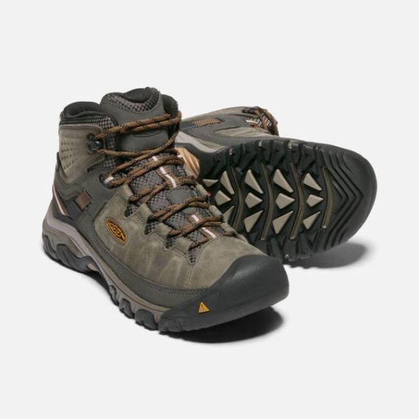 Keen | Men's Targhee III Waterproof Mid Wide-BLACK OLIVE/GOLDEN BROWN