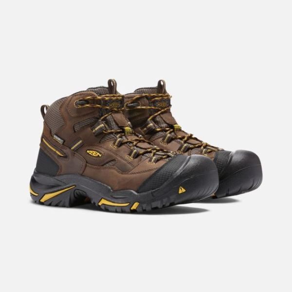 Keen | Men's Braddock Waterproof Mid (Soft Toe)-CASCADE BROWN/TAWNY OLIVE