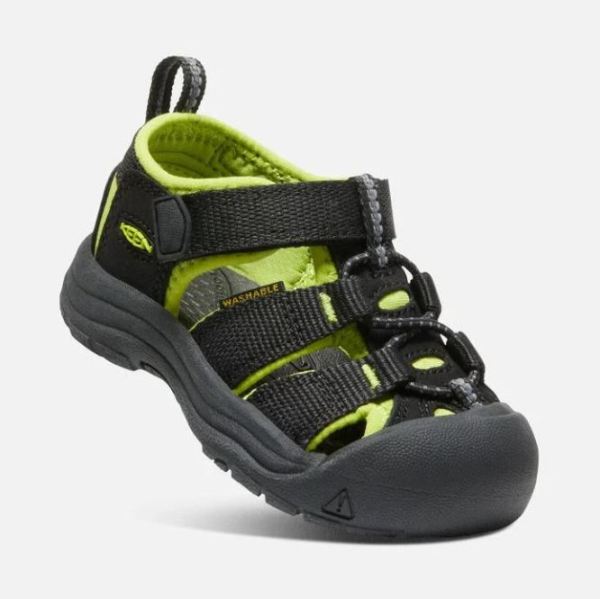 Keen | Toddlers' Newport H2-BLACK/LIME GREEN