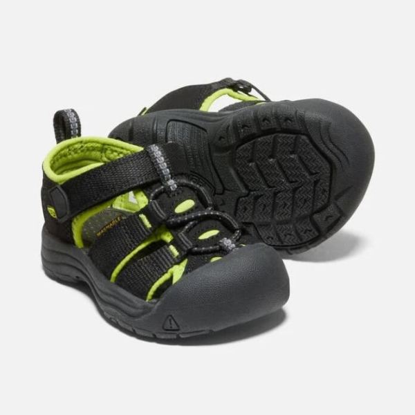 Keen | Toddlers' Newport H2-BLACK/LIME GREEN