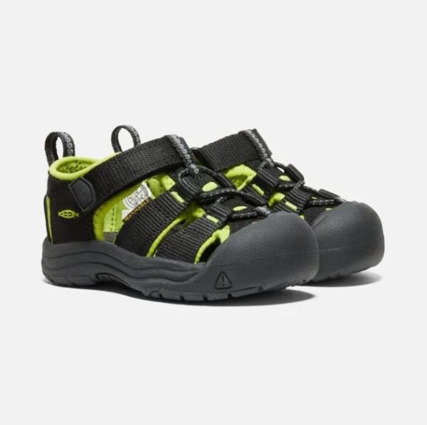 Keen | Toddlers' Newport H2-BLACK/LIME GREEN