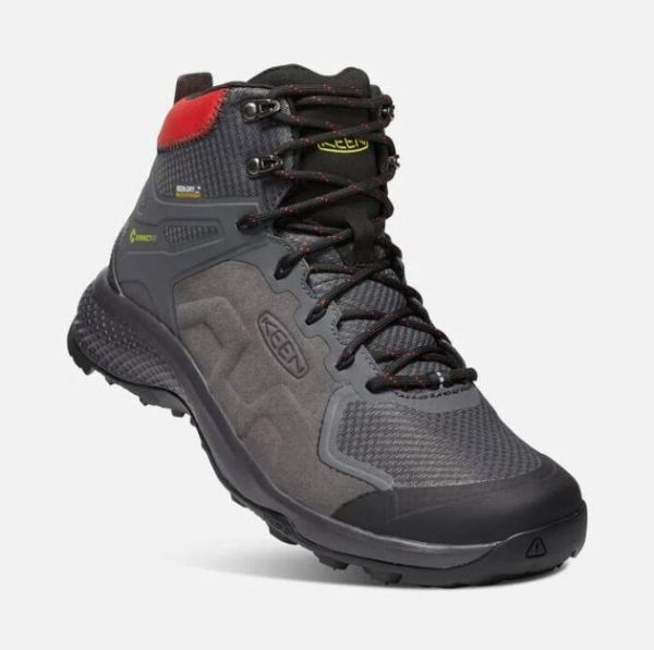 Keen | Men's Explore Waterproof Boot-MAGNET/FIERY RED