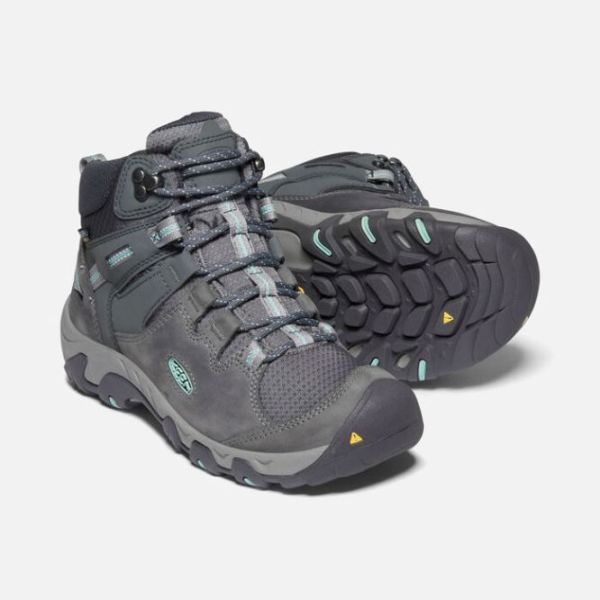 Keen | Women's Steens Leather Waterproof Boot-Steel Grey/Ocean Wave