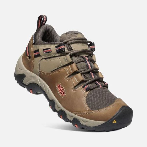 Keen | Women's Steens Waterproof Shoe-Timberwolf/Coral