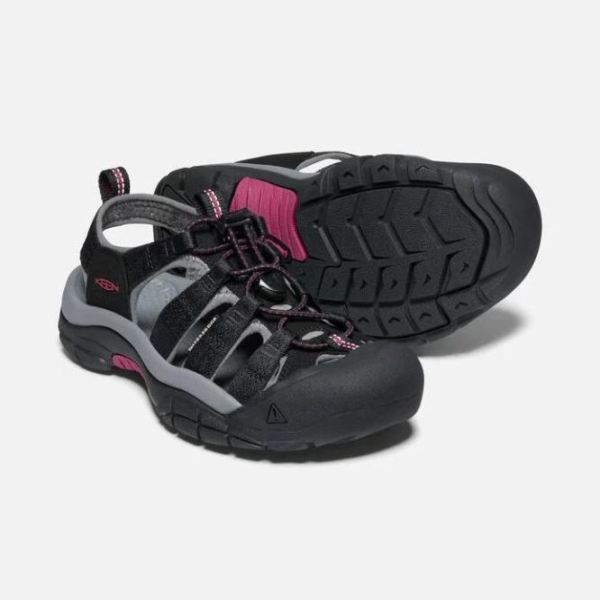 Keen | Women's Newport H2-Black/Raspberry Wine