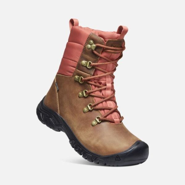 Keen | Women's Greta Waterproof Boot-Toasted Coconut/Redwood