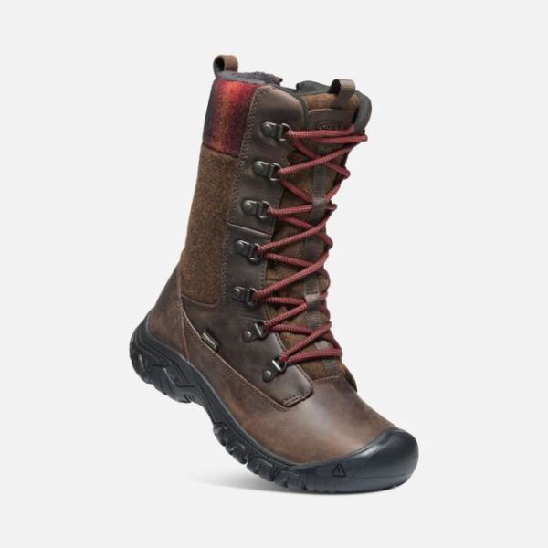 Keen | Women's Greta Tall Waterproof Boot-Chestnut/Mulch