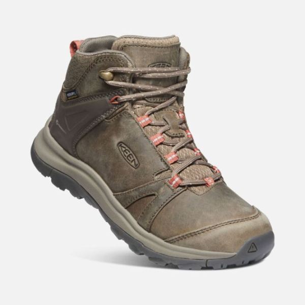 Keen | Women's Terradora II Leather Waterproof Boot-Brindle/Redwood