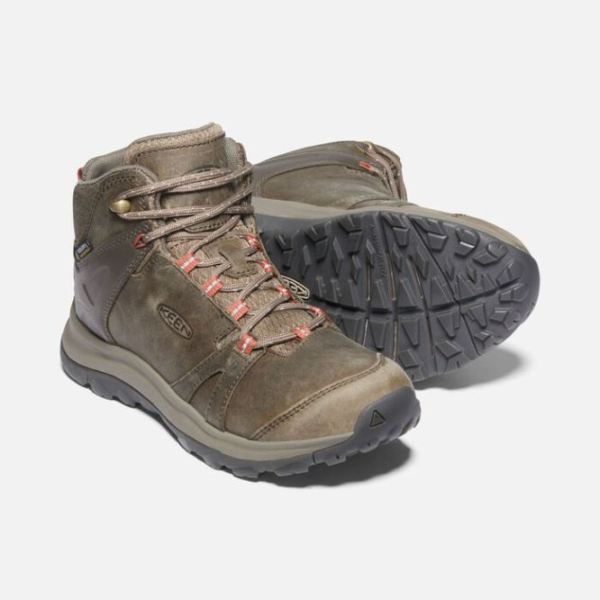 Keen | Women's Terradora II Leather Waterproof Boot-Brindle/Redwood