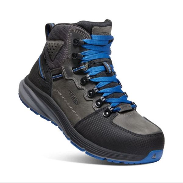 Keen | Men's Red Hook Waterproof Boot (Carbon-Fiber Toe)-Steel Grey/Bright Cobalt