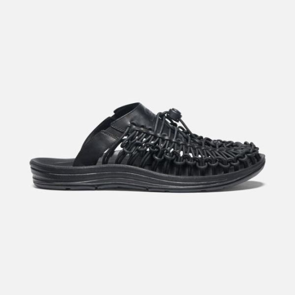 Keen | Men's UNEEK Premium Leather Slide-Triple Black/Black