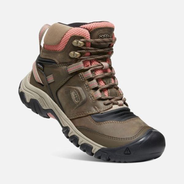 Keen | Women's Ridge Flex Waterproof Boot-Timberwolf/Brick Dust