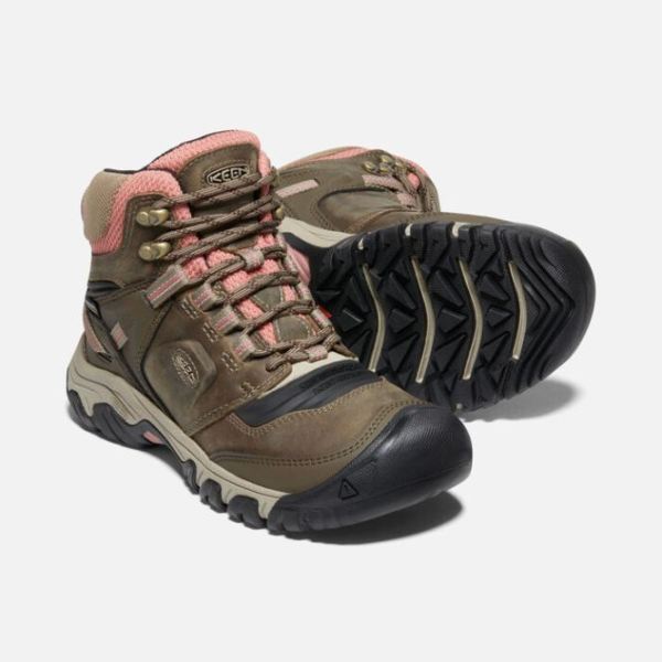 Keen | Women's Ridge Flex Waterproof Boot-Timberwolf/Brick Dust