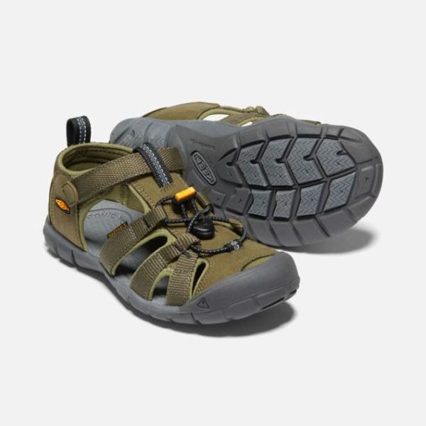 Keen | Big Kids' Seacamp II CNX-Military Olive/Saffron