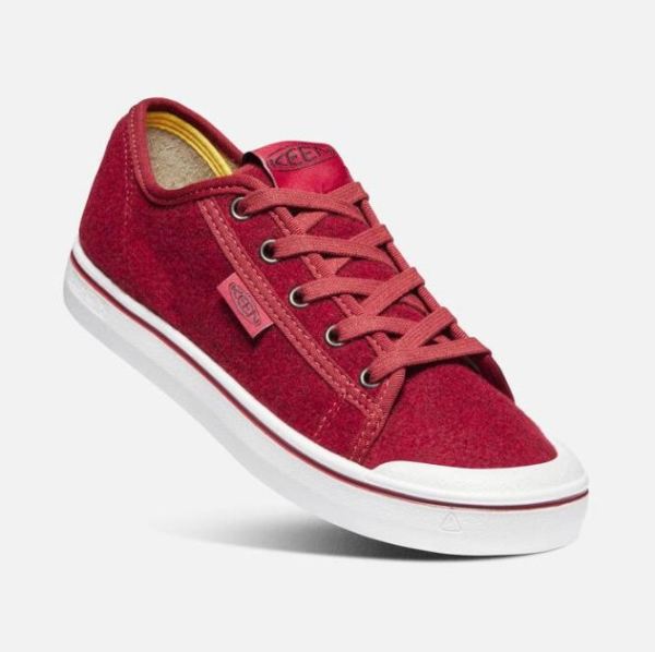 Keen | Women's Elsa Lite Felt Sneaker-Red Felt/Vapor