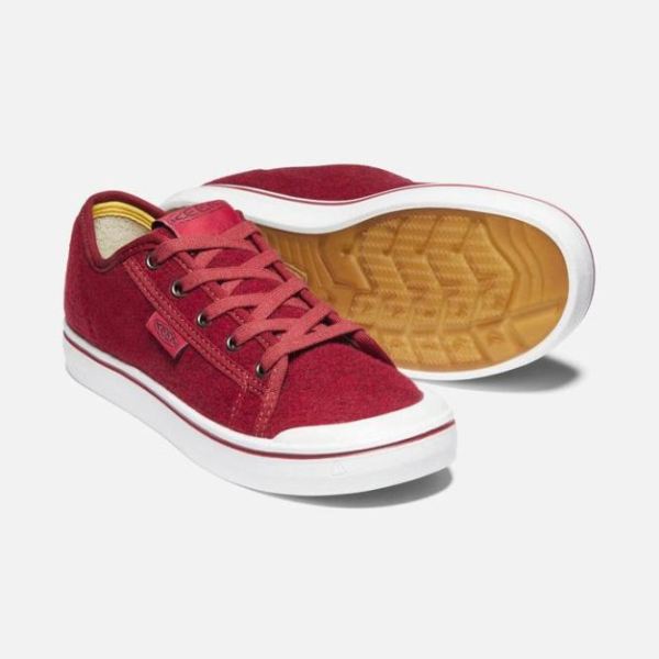 Keen | Women's Elsa Lite Felt Sneaker-Red Felt/Vapor