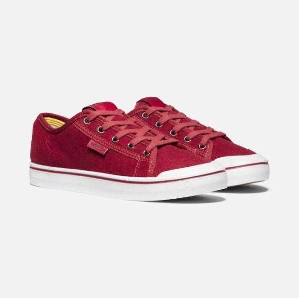 Keen | Women's Elsa Lite Felt Sneaker-Red Felt/Vapor