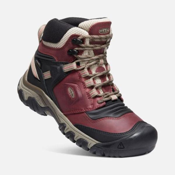 Keen | Women's Ridge Flex Waterproof Boot-Rhubarb/Black