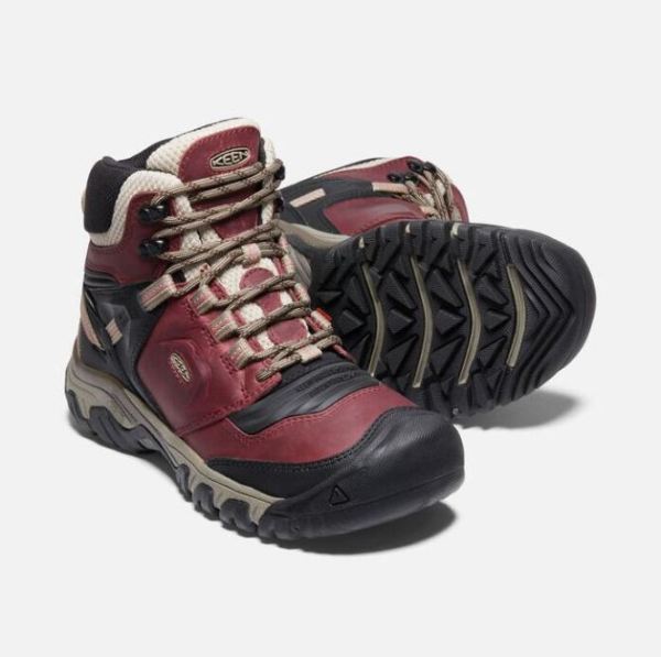 Keen | Women's Ridge Flex Waterproof Boot-Rhubarb/Black