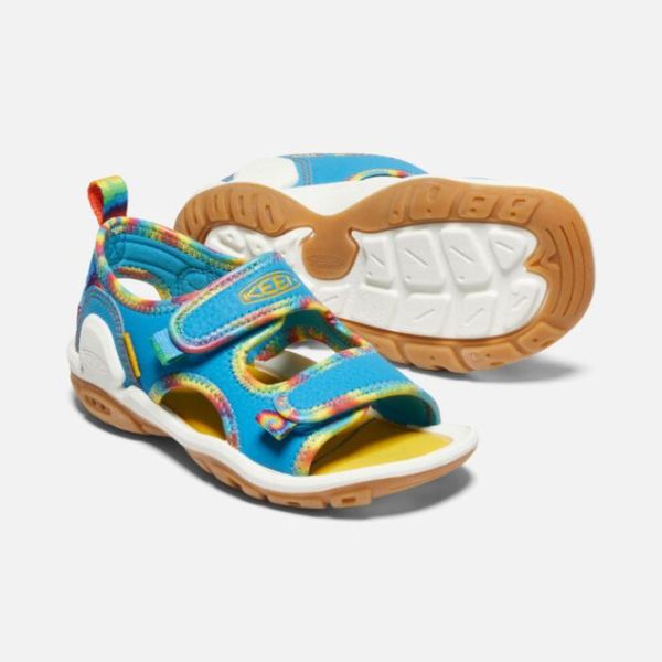 Keen | Big Kids' Knotch Creek Open-Toe Sandal-Tie Dye/Vivid Blue