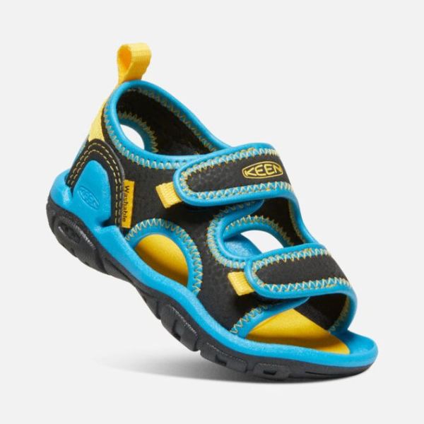 Keen | Toddlers' Knotch Creek Open-Toe Sandal-Black/Vivid Blue