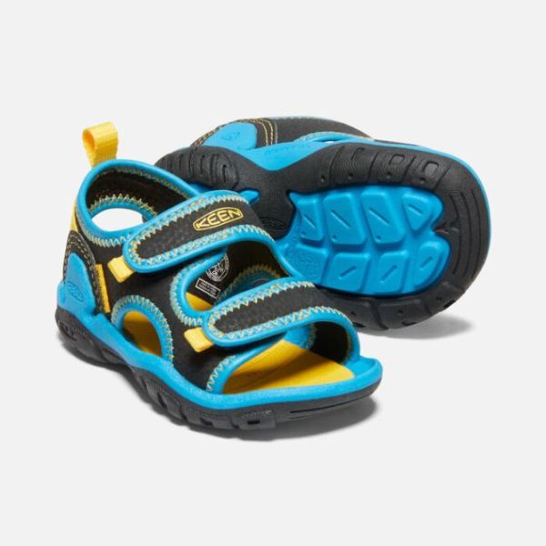 Keen | Toddlers' Knotch Creek Open-Toe Sandal-Black/Vivid Blue