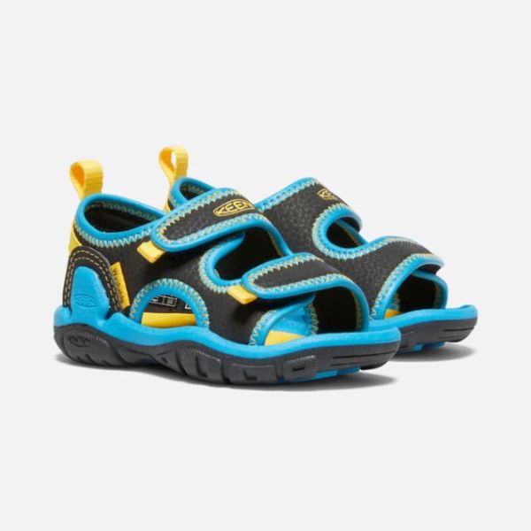 Keen | Toddlers' Knotch Creek Open-Toe Sandal-Black/Vivid Blue