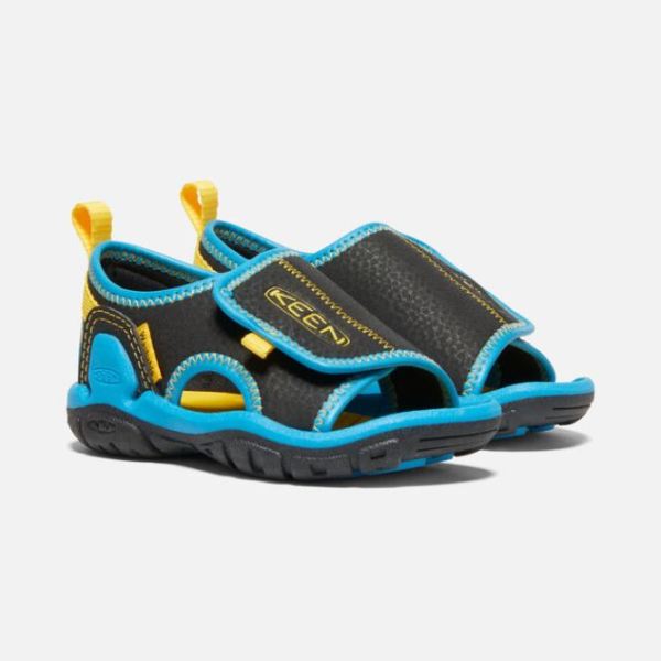 Keen | Toddlers' Knotch River Open-Toe Sandal-Black/Vivid Blue