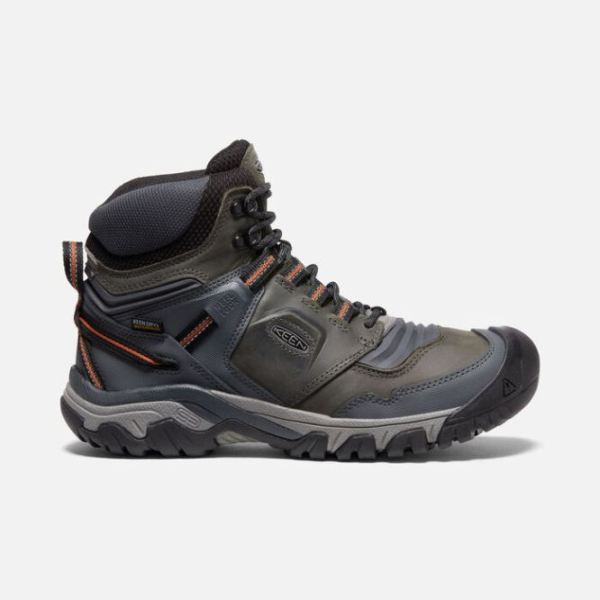 Keen | Men's Ridge Flex Waterproof Boot-Steel Grey/Fossil Orange
