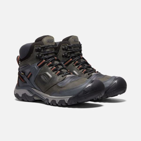 Keen | Men's Ridge Flex Waterproof Boot-Steel Grey/Fossil Orange