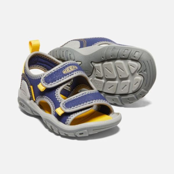 Keen | Toddlers' Knotch Creek Open-Toe Sandal-Blue Depths/KEEN Yellow