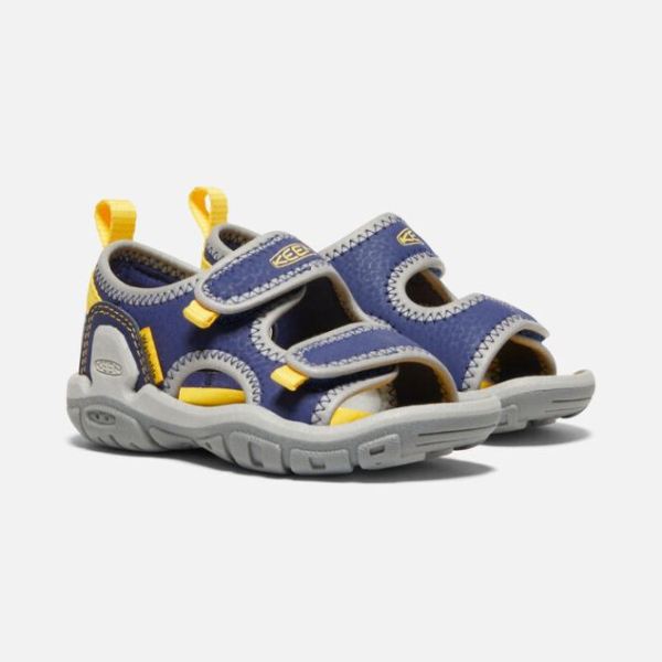 Keen | Toddlers' Knotch Creek Open-Toe Sandal-Blue Depths/KEEN Yellow