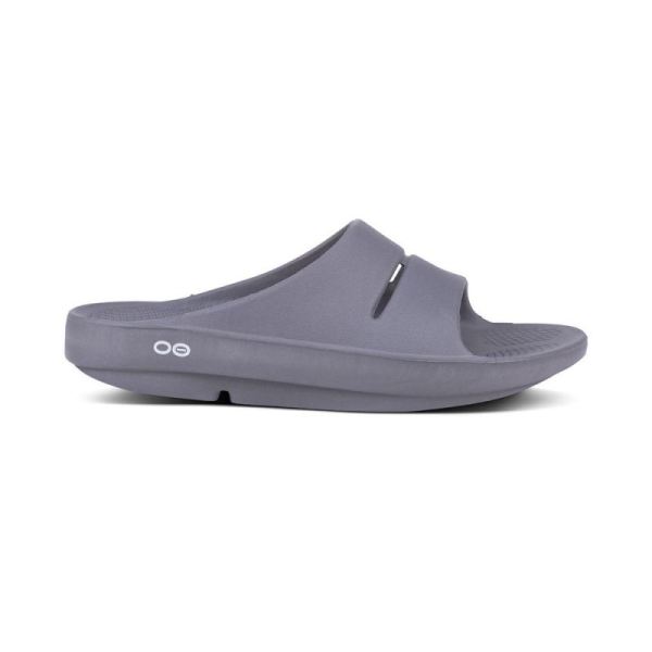 OOFOS MEN'S OOAHH SLIDE SANDAL - SLATE