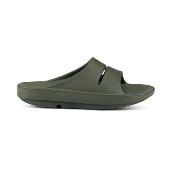 OOFOS WOMEN'S OOAHH SLIDE SANDAL - FOREST GREEN