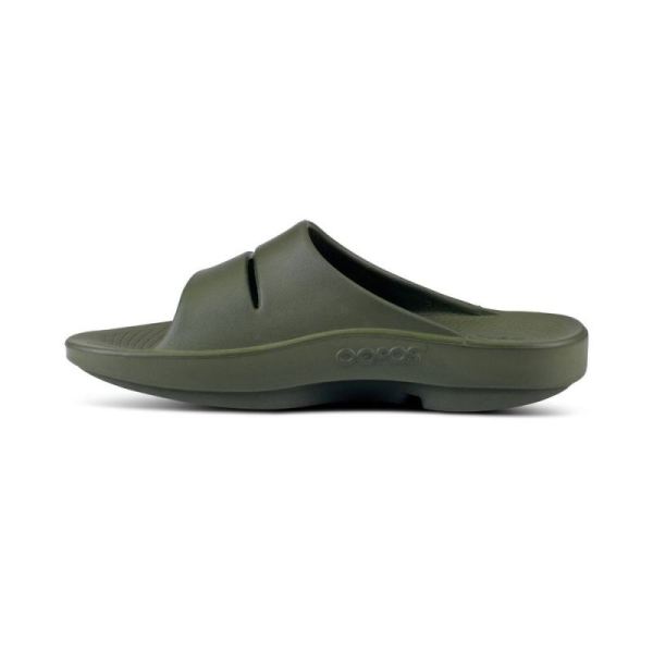 OOFOS WOMEN'S OOAHH SLIDE SANDAL - FOREST GREEN