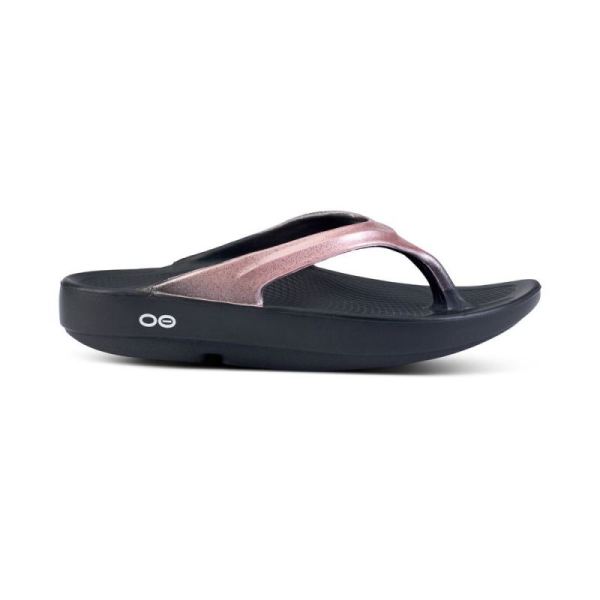 OOFOS WOMEN'S OOLALA LUXE SANDAL - ROSE SPARKLE