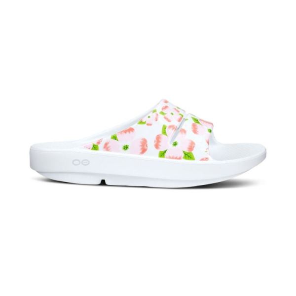 OOFOS WOMEN'S OOAHH LUXE SLIDE SANDAL - CHERRY BLOSSOM