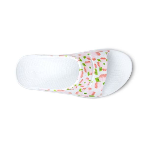 OOFOS WOMEN'S OOAHH LUXE SLIDE SANDAL - CHERRY BLOSSOM