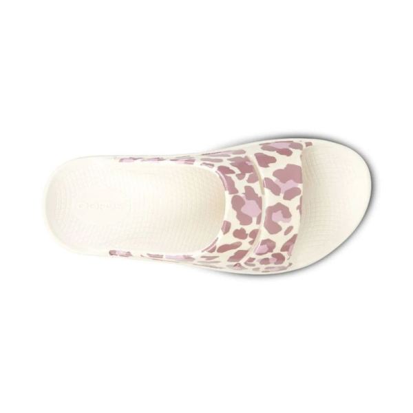 OOFOS WOMEN'S OOAHH LIMITED SLIDE SANDAL - ROSE LEOPARD