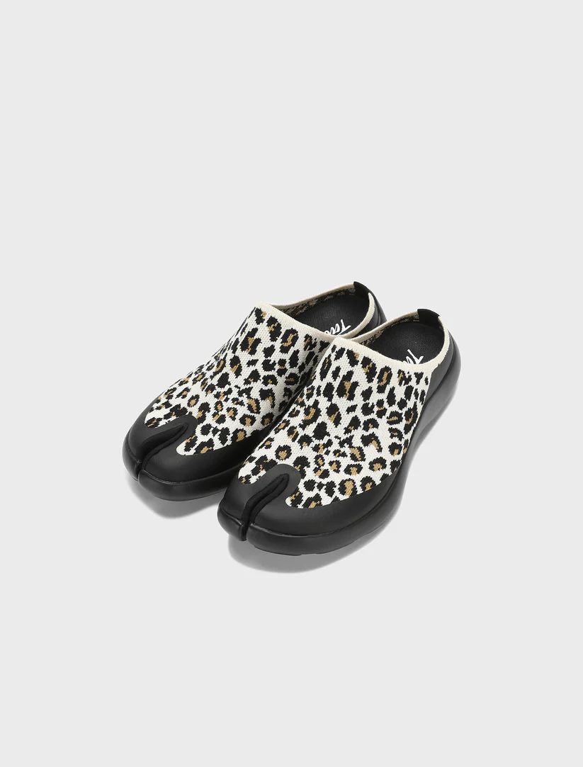 Free Shipping | Tabi Mules Women - White Leopard