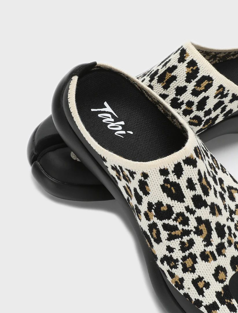 Free Shipping | Tabi Mules Women - White Leopard